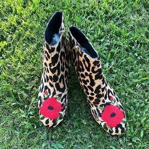 Kate Spade ♠️ Amaretto Leopard Floral Bootie Size 8